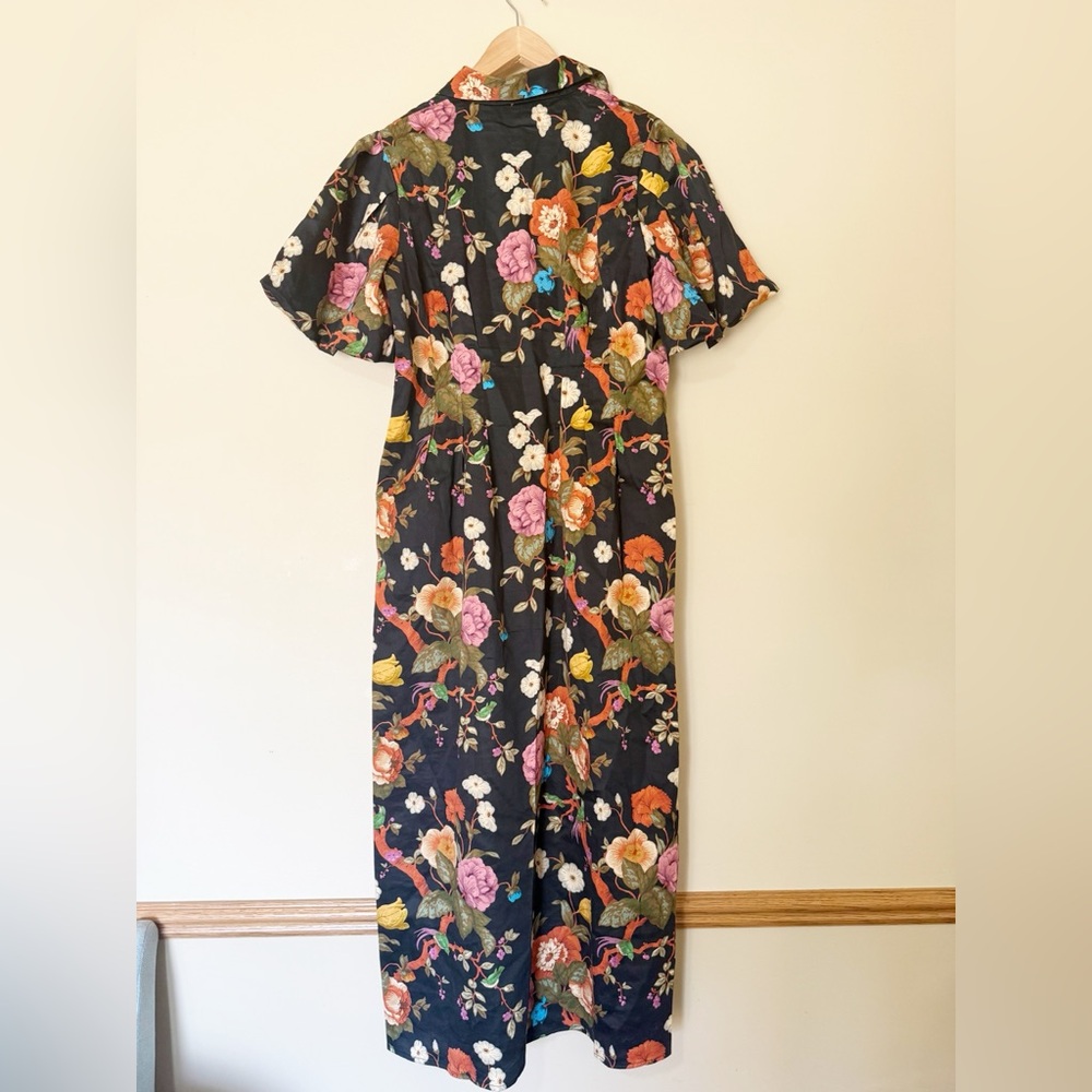 Tuckernuck | Baroque Floral Delaney Short Puff Sleeve Maxi Dress Size L - Picture 8 of 10